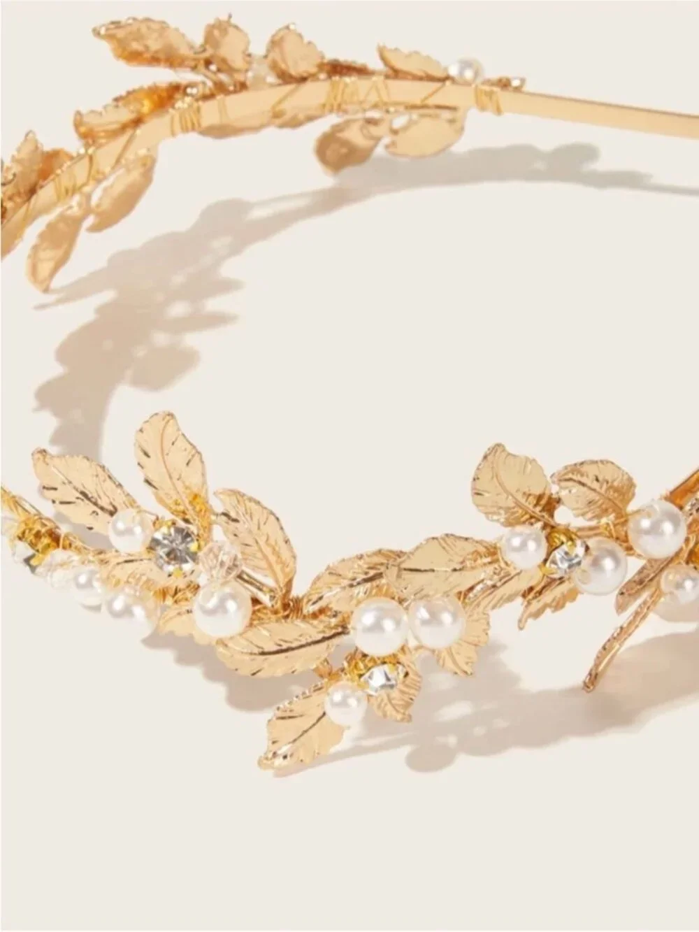 New! Gold Leaf Pearl Headband NWOT